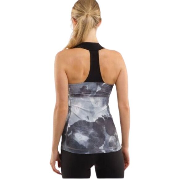 Lululemon Scoop Neck Tank top athletic yoga watercolor print white gray black 6 - Picture 15 of 15